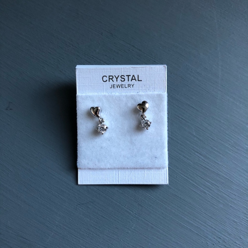 Crystal Jewelry Heart Diamond Earrings